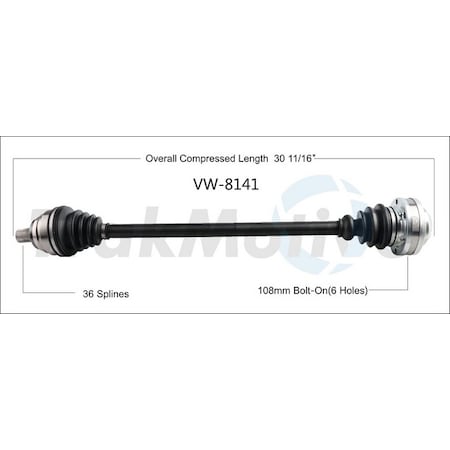 Surtrack Axle Cv Axle Shaft, Vw-8141 VW-8141